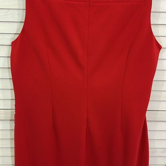 Calvin Klein Sheath Dress Size 20W Red Sunburst Sleeveless - Picture 7 of 8
